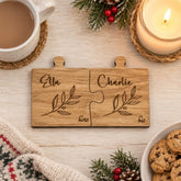 Personalised Couples Jigsaw Wooden Coasters, Wedding Anniversary Gift Set of 2