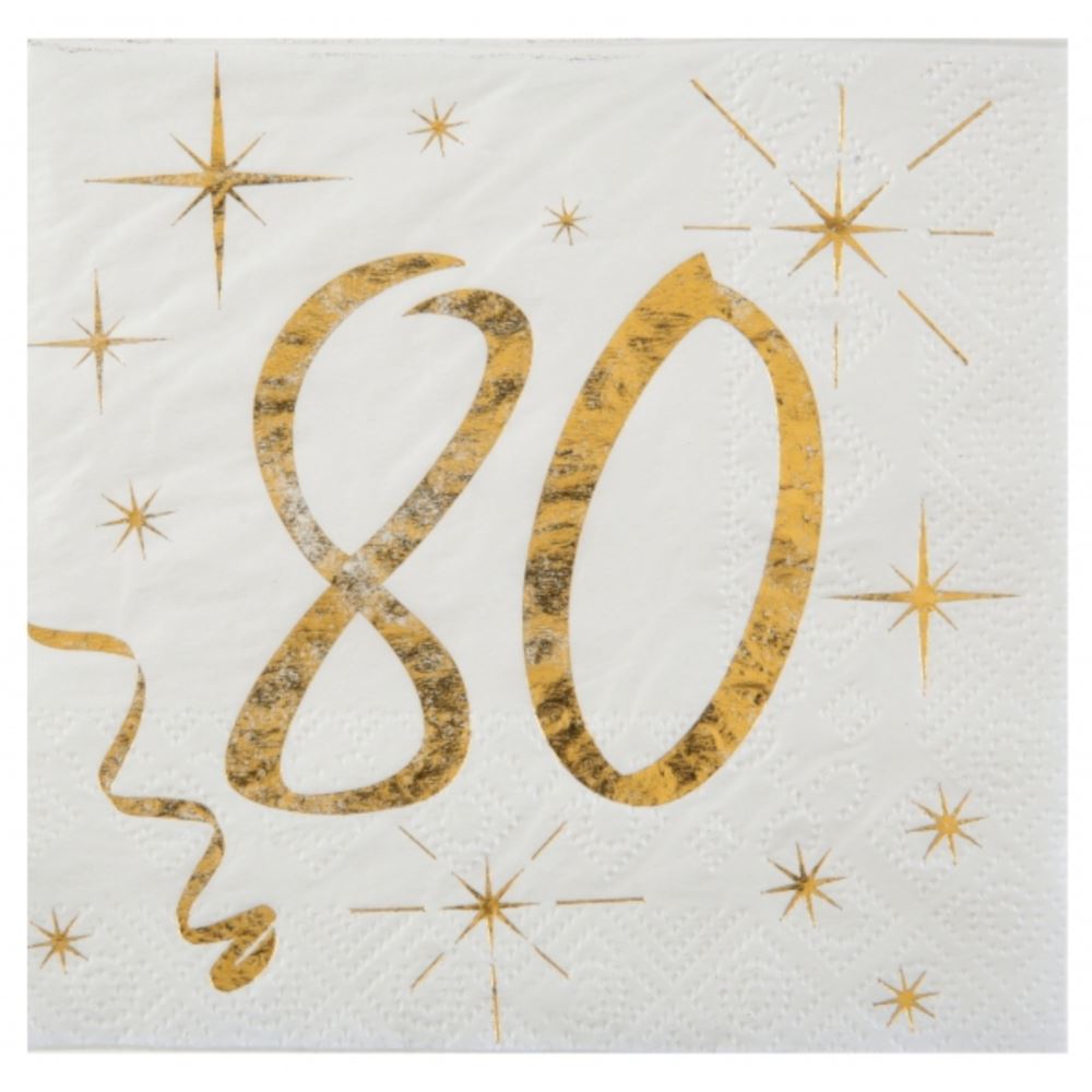 age-80-cocktail-gold-paper-napkins-x-20|615900000080|Luck and Luck| 1