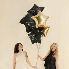 Congrats You Did It Black Gold Graduation Balloon Set for Celebrations 5 Pieces