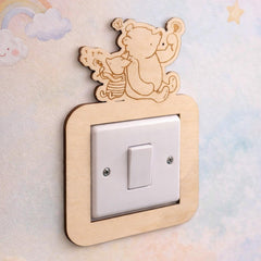 Winnie the Pooh and Piglet Wooden Light Switch Surround Nursery Decor 20 cm