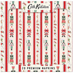 Nutcracker Christmas Napkins, Red Green Festive Holiday Tableware, Pack of 20