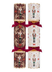 Deluxe Burgundy and Cream Nutcracker Christmas Crackers Festive Tableware Set of 6