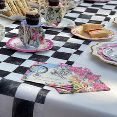 Alice in Wonderland Birthday Party Set Plates Napkins Cups Colourful Tableware