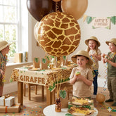 Giraffe Print Foil Balloon Kids Party Decoration Brown Orange 75cm
