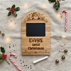 Children's Wooden Santa Christmas Countdown Chalkboard Sign for Festive Family Fun