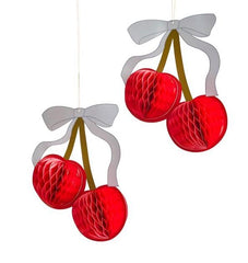 Rococo Cherries Paper Honeycomb Party Decorations (Pack of 2, 30 cm)
