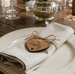 Personalised Wooden Heart Wedding Place Name Decor (8cm)