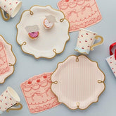 Striped Shaped Birthday Party Paper Plates (Pack of 8, 22.5 cm)