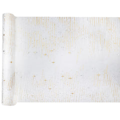 Starry Christmas Cream and Ivory Polyester Dining Table Runner, 36 cm x 2.5 m