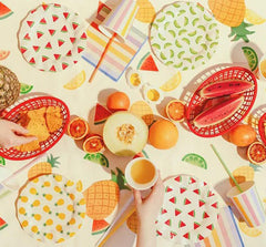 Fruit Paper Party Plates Multicoloured Birthday Tableware 20.5 cm