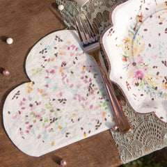 floral-and-rose-gold-heart-shaped-paper-napkins-x-20|739000000099|Luck and Luck| 1