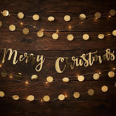 Gold Merry Christmas Bunting Card Bunting Decoration Banner
