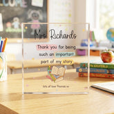 Personalised Thank You Teacher Acrylic Block by Luck and Luck