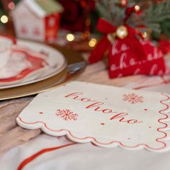 Cream Red Hohoho Christmas Paper Napkins Festive Party Tableware Decor Set of 16