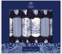 Spode Blue Italian Christmas Crackers Blue Festive Party Tableware Set of 6