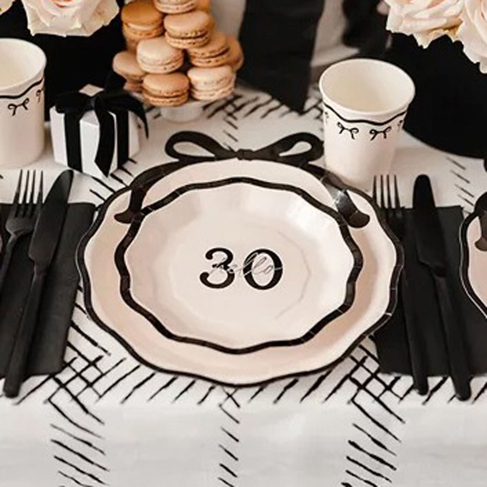 hello-30-small-paper-party-plates-with-bow-design-x-6|TPP61-30|Luck and Luck| 1