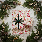 Red Robin and Berry Tissue Paper 5 Sheets Christmas Gift Wrap