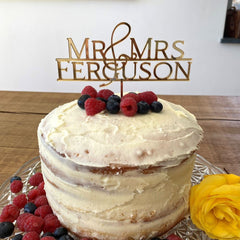 personalised-wedding-surname-cake-topper-acrylic-mr-mrs|LLWWSURNAMECTMA|Luck and Luck| 1