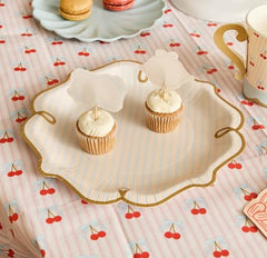 Striped Shaped Birthday Party Paper Plates (Pack of 8, 22.5 cm)