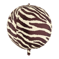 Zebra Print Foil Balloon Kids Party Decoration Brown White 75cm