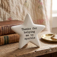 East of India Porcelain Star Mini Token – Thanks for Helping Me Meaningful Gift