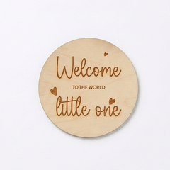 Welcome to the World Wooden Baby Announcement Disc New Baby Gift