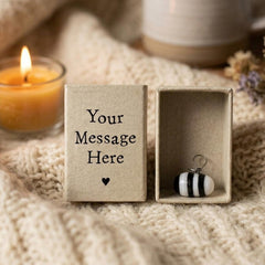 Personalised Bee Matchbox with Porcelain Ornament and Your Own Message Name Date