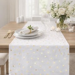 Santex Ivory with Gold Heart Table Runner Wedding Anniversary 2.5m