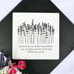 personalised-porcelain-square-coaster-a-friend-is-one-of-the-nicest|LLUV131|Luck and Luck| 1