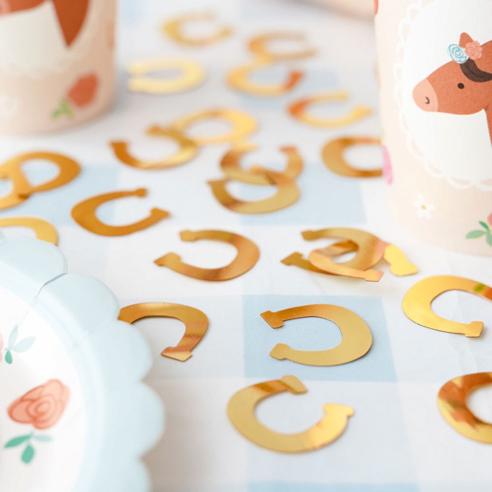 horse-shoe-gold-foil-table-scatter-15g-horse-party-good-luck|KONS4-019|Luck and Luck| 1
