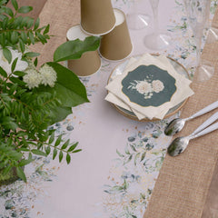 Santex Eucalyptus Wedding Party Table Runner Fabric x 2.5m, White