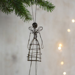 East of India Small Woven Wire Christmas Angel