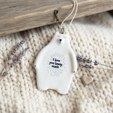 East of India Hanging Porcelain Bear Hanger I love you beary much