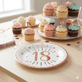 Sparkling Rose Gold Age 18 Plates x 10