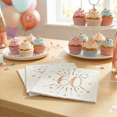 Sparkling Rose Gold Napkins Age 60 x 10