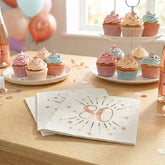 Sparkling Rose Gold Napkins Age 80 x 10