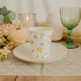 Botanical Leaves and Lemon Paper Cups x 8