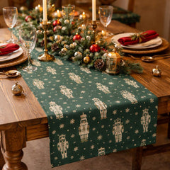 Green and Gold Velvet Nutcracker Table Runner 28cmx3m