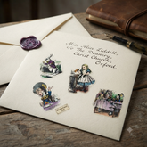 Colour / Black and White Mixed ALICE IN WONDERLAND STICKER SHEET 35 Stickers