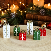 Colorful Wooden Tiny Christmas Parcels for Ornaments and Creative Fun Presentations