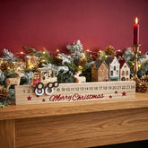 Wooden Christmas Train Advent Calendar Countdown - Festive Holiday Decoration