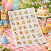 Peter Rabbit Themed Sticker Sheet - 35 square stickers - Beatrix Potter