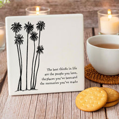Porcelain Kitchen Coaster | 'Best things in life' Family Friends Home Gift