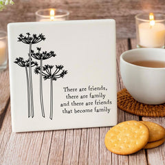 Porcelain Coaster Gift 'There are Friends..' | Keepsake Friendship Birthday