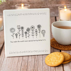 Porcelain Coaster Gift | The World Special | Memories Home Keepsake Love