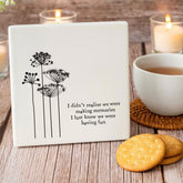 Square White Porcelain Coaster - "Making Memories" Keepsake for Every Occasion