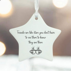 Porcelain Hanging Star | Personalised Friendship Friends are like stars