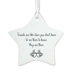 Porcelain Hanging Star | Personalised Friendship Friends are like stars
