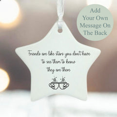 Porcelain Hanging Star | Personalised Friendship Friends are like stars