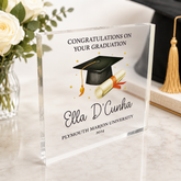 Personalised University Graduation Acrylic Block Gift Keepsake